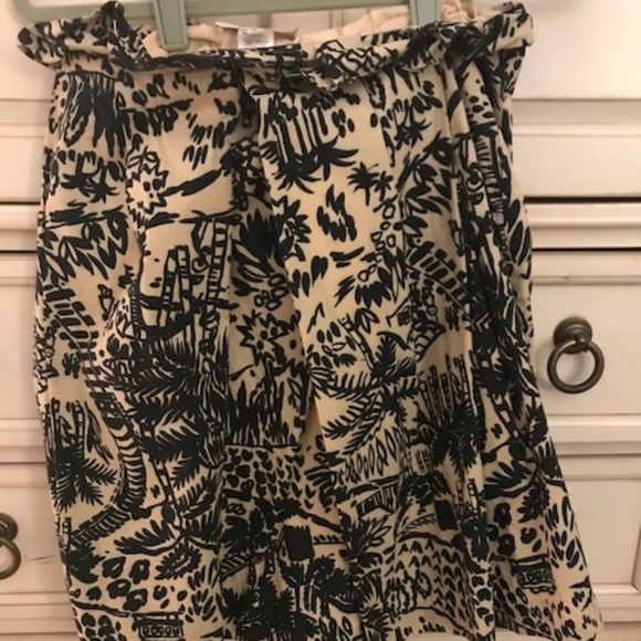 Anthropologie Palm Print Paper Bag Skirt - Picture 2 of 3